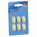 Wenko Wandhaken Set, Kunststoff, 6 Stück, Beige, 1.5 x 2.5 cm