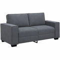 Elegantes 2-Sitzer-Sofa aus dunkelgrauem Samt mit stabiler Struktur, ideal für Wohnzimmer oder Büro