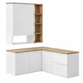 Vicco Wohnwand Set Wido, Weiß/Sonoma Eiche, 5-teilig, erweiterbar mit Wido-Serie