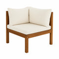 2-tlg. Outdoor-Sofa-Set aus Akazienholz mit Cremeweißen Kissen