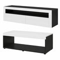 Vladon Wohnzimmermöbel Set Berlin mit TV-Schrank und Couchtisch, Schwarz Matt/Weiß Hochglanz