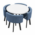 Retro Marmor-Esstischset für 4 Personen mit klappbaren Stühlen, modernes Wohnzimmer- und Büromöbel