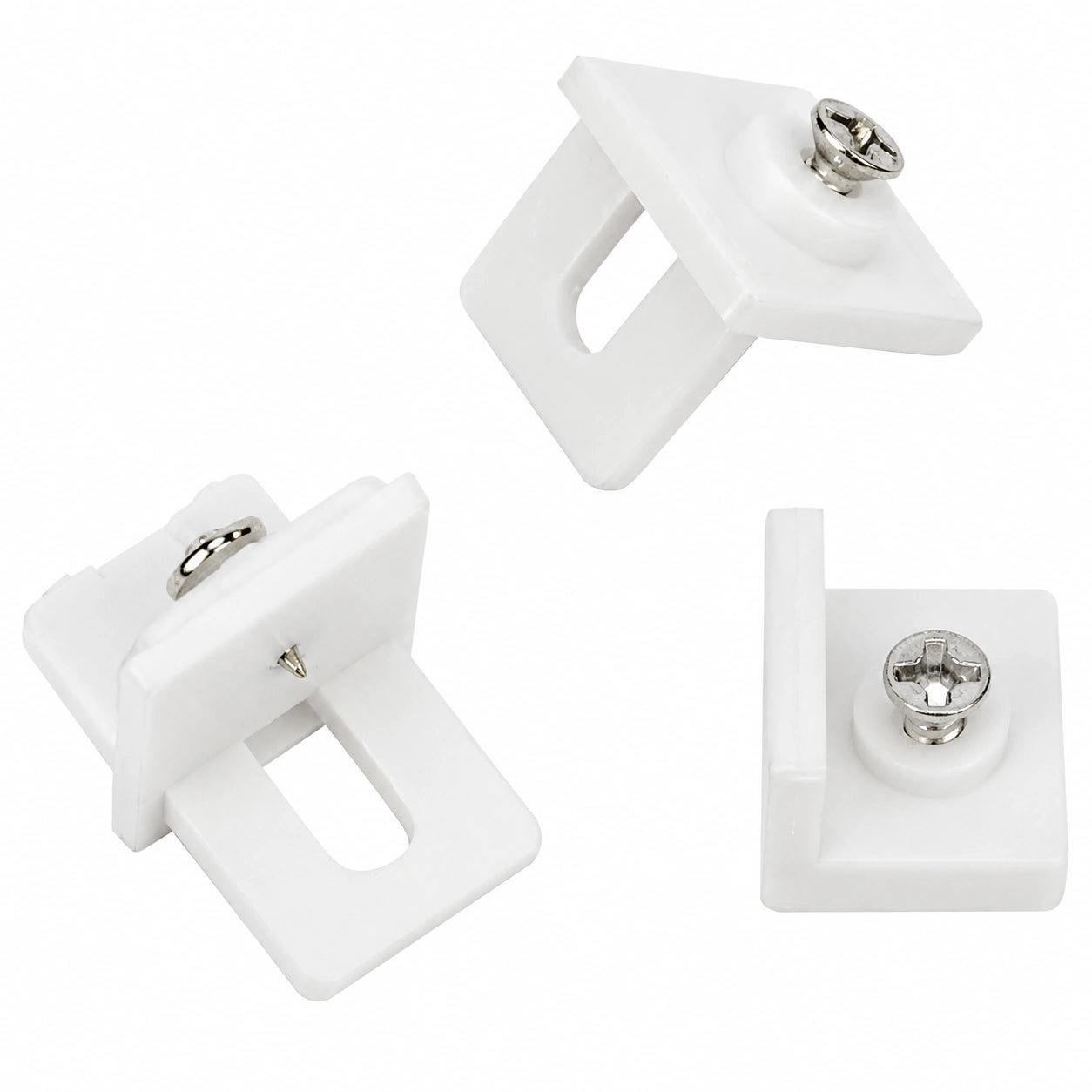 Gardinia Mitnehmer-Set aus Kunststoff, Weiß, Set á 6 Stück