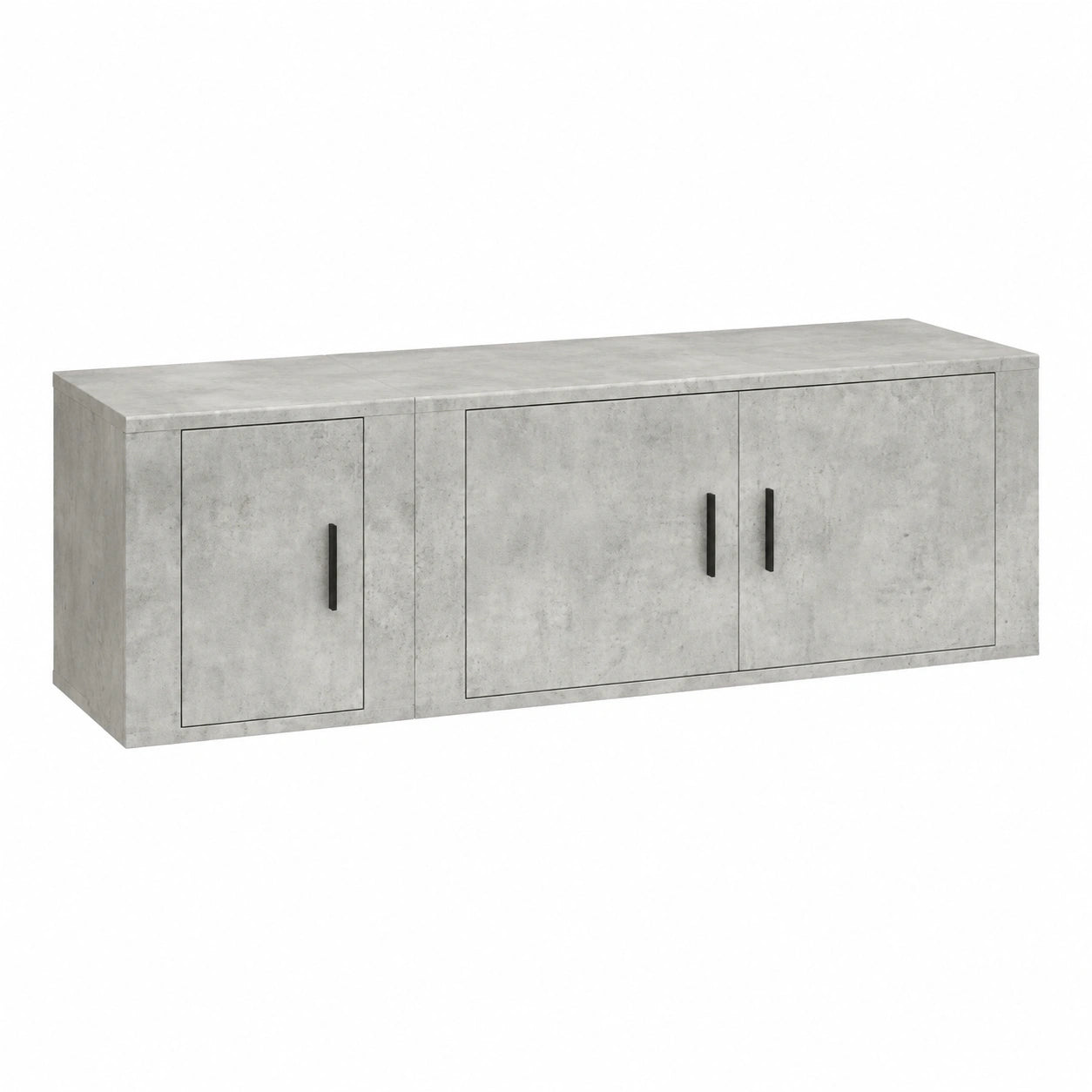 Tidyard TV-Möbelset 2-teilig, modernes Wohnzimmer-Set, Betongrau, für Fernseher