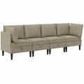 Moderne 4-teilige Stoffsofa-Garnitur in Khaki, Langlebiges Wohnzimmermöbel-Set mit Sperrholzrahmen, Komfortables Design für 4 Personen