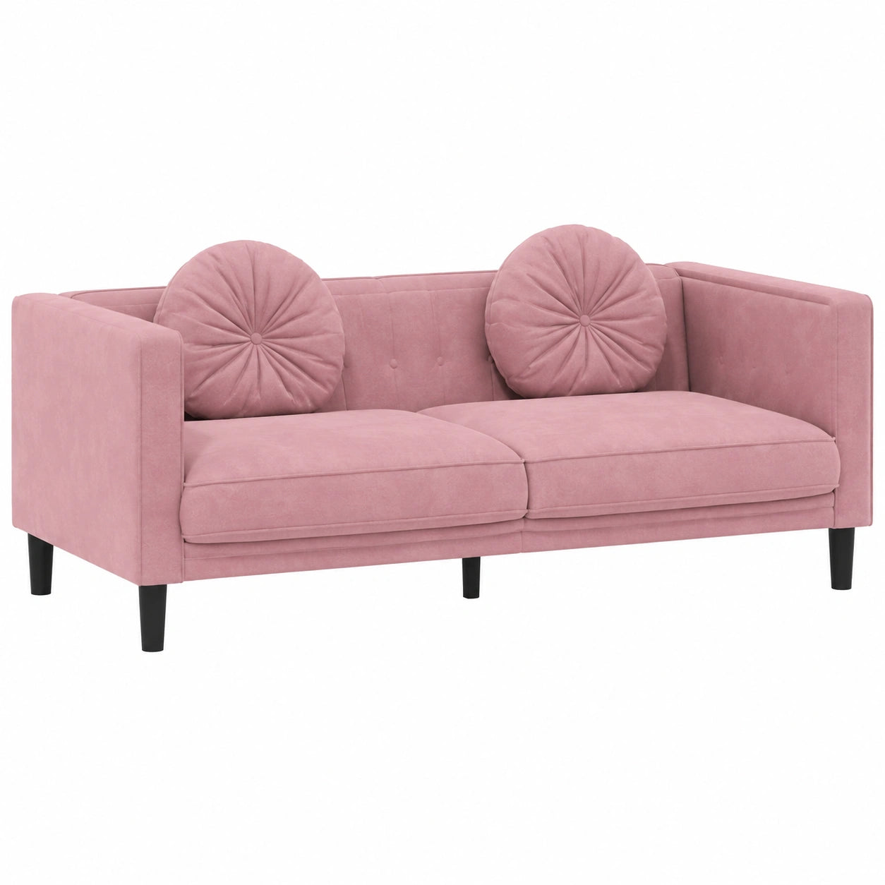 Moderne rosa Samt-Sofagarnitur, 2+3-Sitzer, bequem für Wohnzimmer und Balkon