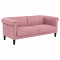 Moderne Rosa Samt Sofagarnitur, 2+3 Sitzer, Holzbeine, Komfortabel & Stabil, Ideal für Wohnzimmer, Schlafzimmer & Büro