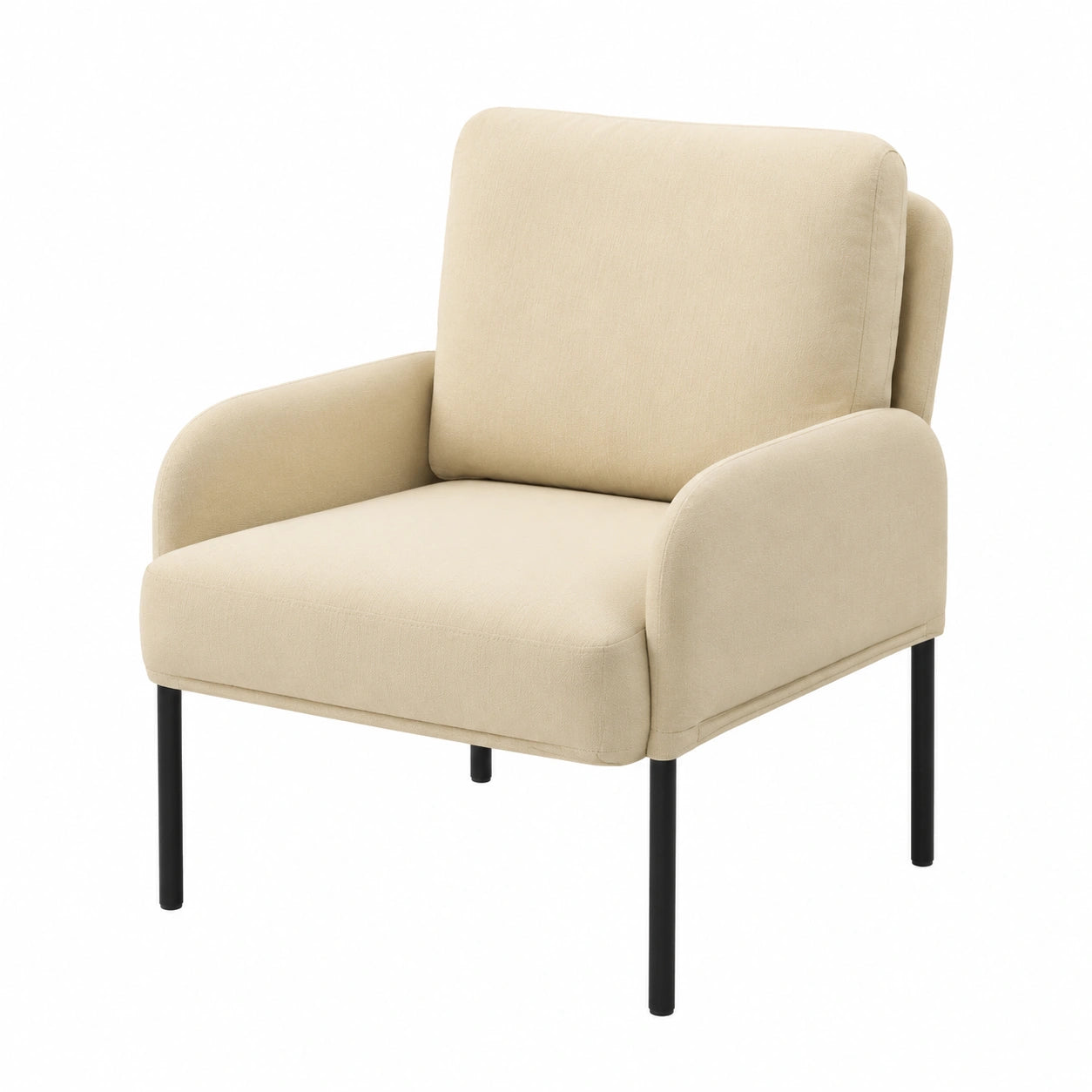 Moderne 3-teilige Sofagarnitur Creme mit Metallbeinen 115x56x80 cm für Wohnzimmer