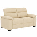 Modernes 2-Sitzer-Sofa aus cremefarbenem Stoff mit Holz- und Metallrahmen