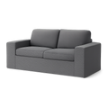 Modulares 2-teiliges Sofaset in Dunkelgrau mit Metallrahmen und Holzwerkstoff-Armlehnen, 162 x 80 x 82 cm, Modernes Design für Platzersparnis