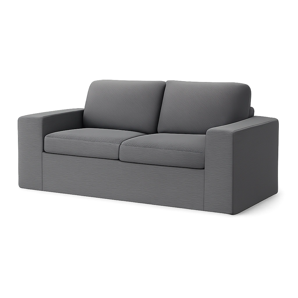 Modulares 2-teiliges Sofaset in Dunkelgrau mit Metallrahmen und Holzwerkstoff-Armlehnen, 162 x 80 x 82 cm, Modernes Design für Platzersparnis