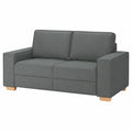 Modernes 3-Sitzer-Sofa aus Leinenmischgewebe in Dunkelgrau, Metallrahmen, 220 x 80 x 84 cm